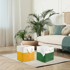 6 Pcs 13 x 13 Inch Rainbow Cube Storage Bins Fabric Square Cube Baskets - Image 6