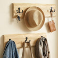 Threehoney 2 Pcs Wooden Wall Coat Rack, 15.8 Inch with 3 Hooks Farmhouse by Threehoney