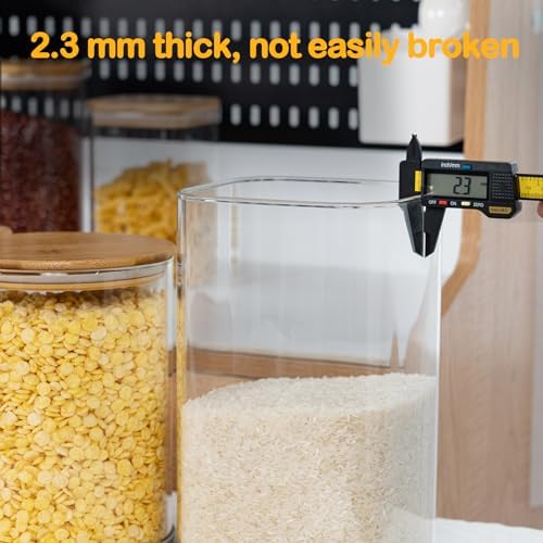 D2scrma 37oz/115oz Square Glass Storage Containers with Lids 2-Pack - Image 5