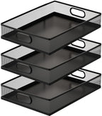 Tandefio 3 Pcs Black Desk Drawer Organizer Bulk Metal Mesh Tray by Tandefio