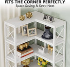 Tribesigns 7-Shelf Corner Bookshelf,Large Modern Corner Bookcase, 7-Tier Tall Corner Shelf Storage Display Rack with Metal Frame for Living Room Home Office (White) - Image 6