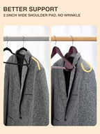 SMARTOR Suit Hangers for Men 12 Pack, Wide Shoulder Wooden Suit Hangers with Non Slip Pant Holder, Wide Hanger for Suit, Coat, Jacket, Gown, Heavy Duty Wood Suit Hanger, Cherry - Image 6