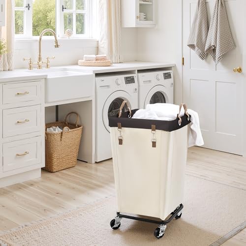 StorageWorks 110L Laundry Basket with Wheels, Rolling Hampers for Clothing - Image 2