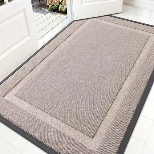 OLANLY Front Door Mat Outside 59x34, All-Season Heavy-Duty Rubber Doormat by OLANLY