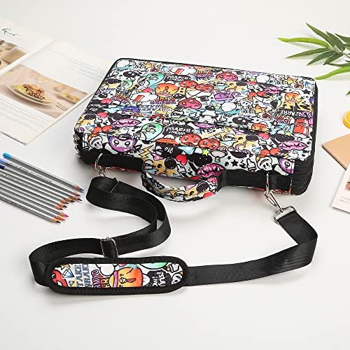 384 Slots Pencil Case, 4-Layer Organizer with Shoulder Strap - Image 6