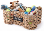 dog bone basket dog toy box Natural Seagrass & Rush Grass by Unknown