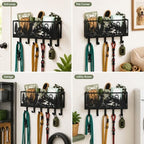 Custom Dog Leash Holder for Wall Pet Supply Organizer with Storage Basket - Image 3