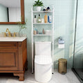 3-Shelf Bathroom Organizer Over Toilet, Space Saver Storage, White by HAHRIR