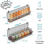 JKsmart 6-Tier Spice Rack Organizer with Door Hook, Wall Mounted & Over the Door Spice Racks for Kitchen Pantry Door Cabinet, Two Size, Large Capacity, Black - Image 5