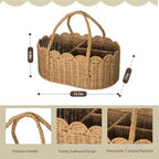 Diaper Caddy Organizer, Paper Rope Storage Baskets Nursery Bin with Removable Divider, Portable Car Organizer for Diapers, Baby Shower Gifts, Newborn Essentials Must Haves - Image 3