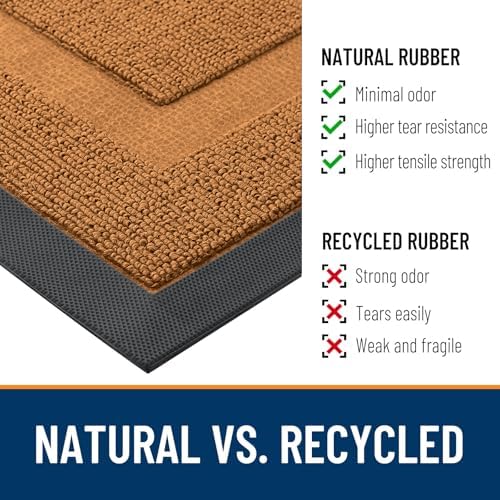 OLANLY Half Circle Front Door Mat Outside 71x23 All-Season Rubber Doormat - Image 3