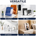 Clear Acrylic Magazine File Holder, Desk Organizer with Handle - Image 7