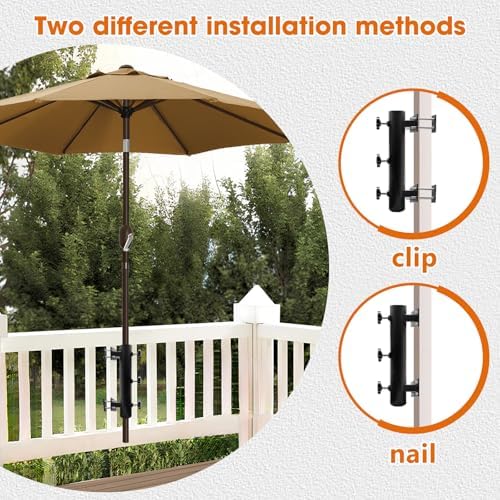 Heavy Duty Adjustable Metal Patio Umbrella Holder Clamp Stand - Image 6