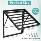 Wall Mounted Tie Rack Organizer, Metal Tie Rack Holds Up to 58 Ties, Adjustable Angle Tie Holder for Closet,Tie Organizer Wall Mounted, Suitable for Ties, Scarves and Belts Organization (Black) - Image 2