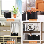 Vagusicc Wicker Basket, Set of 2 Woven Storage Baskets for Shelves, Foldable Cube Storage Basket Bins with Handles, 9 inch Small Storage Baskets for Organizing Pantry Bedroom, Black - Image 5