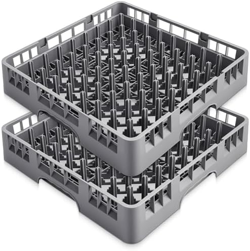 Aurelema 2 Pack Commercial Dishwasher Tray Rack, Peg Dish, Gray by Aurelema