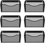 EasyPAG 6 Pack Wall File Organizer, Metal Mesh Hanging File Folder Holder for Letter/A4 Size Folders, Vertical Wall Mount Mail Sorter for Office Paperwork, Classroom, Black by EasyPAG