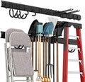 Sttoraboks Garage Tool Storage Rack, Heavy Duty Garage Storage Organizer Rack System Wall Mounted Tool with 12 double hooks, 4 rails Garden Tool Rack by Sttoraboks