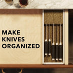 SpaceAid Knife Drawer Organizer Bamboo Insert Dock, Kitchen Steak Knives Holder Organizers Block for Drawer in Storage Organization (Small, White) - Image 3