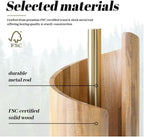 Handcrafted Solid Wood Paper Towel Holder with Brass Stand, Minimalist Scandinavian Kitchen Countertop Organizer for Napkins Receipts Mail, Natural Wood Desk Décor - Image 4