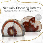 Nature's Decorations Brown Agate Bookends – A+ Grade Geode Heavy Duty Decorative Stone Crystal Book Ends for Shelves & Bookcases, Natural Polished Bookshelf Decor, 1 Pair 6-8Lbs - Image 5