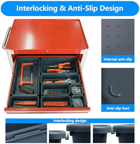 68PCS Tool Box Organizer, 5 Size Toolbox Drawer Organizer Tray, Desk Drawer Organizers, Garage Organization for Tool Chest Workbench Small Parts Widget - Image 4