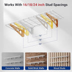 FLEXIMOUNTS 12-inch-by-72-inch Wall Shelf Garage Storage Rack Wall Mounted Floating Shelves,1x6ft,White, 2-Pack, Classic Series - Image 4