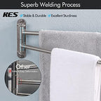 KES 19.5-Inch Bathroom Towel Rack, Swivel Towel Rack 2-Arm, Swing Out Double Towel Bar Wall Mounted, SUS304 Stainless Steel Brushed Finish, A2103S2L50-2 - Image 4