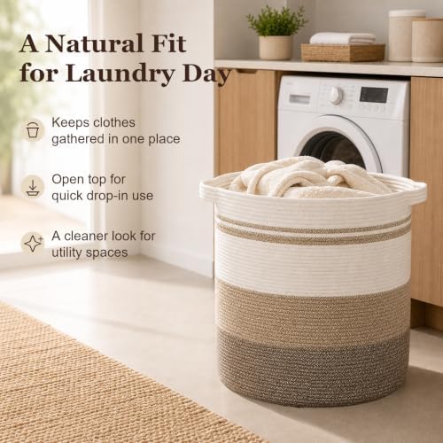 OIAHOMY 80L Laundry Basket Laundry Hamper Nursery Hamper Gradient Yellow - Image 5
