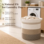 OIAHOMY 80L Laundry Basket Laundry Hamper Nursery Hamper Gradient Yellow - Image 5