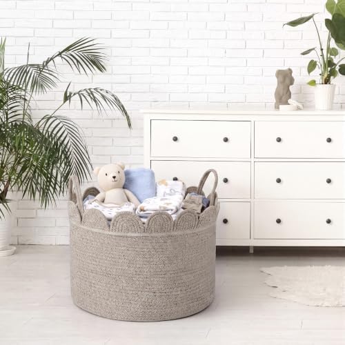 LemonRoad Round Woven Basket Brown Variegated, 20" L X 20" W X 13" H - Image 4