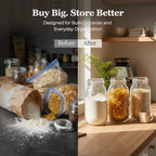 ComSaf Tall Glass Pantry Jars with Airtight Lids 71 oz 3 Pack Wide Mouth - Image 6