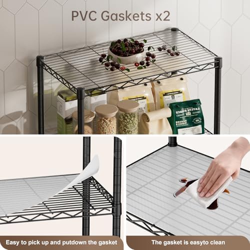 Golpart Shelves Storage Shelf Wire Closet Bathroom Organizers Metal Pantry - Image 4