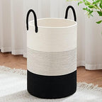 VIPOSCO 72L Tall Woven Laundry Basket Hamper, White Black by VIPOSCO