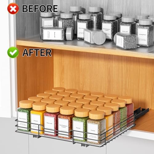 RCHYFEED Pull Out Spice Rack Organizer, 12.5" Wx10.5 Dx2.5 H - Image 2