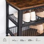 HOOBRO Hall Tree Entryway Storage Bench, Coat Rack Shoe Bench, Shoe Rack Organizer with Coat Hooks, 3-in-1 Design, Wooden Furniture with Metal Frame, Rustic Brown and Black BF17MT01 - Image 6