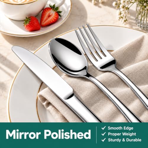 49PCS Silverware Set with Organizer, Stainless Steel Silverware for 8 - Image 6