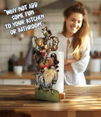 British Fun Toilet Roll Storage & Kitchen Towel Holder Wooden Stand | Thelwell Riding School | Novelty Kitchen & Bathroom Decor & Accessories | A Delightful Equestrian Home Gift for Girls & Women. - Image 3