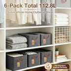 15-Inch Long Fabric Storage Bins 6 Pack for Shelves with Handles - Image 4