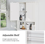 Over the Toilet Storage Cabinet, Bathroom Storage Cabinet White Organizer Over Toilet, Bathroom Space Saver with Adjustable Shelf, White - Image 4
