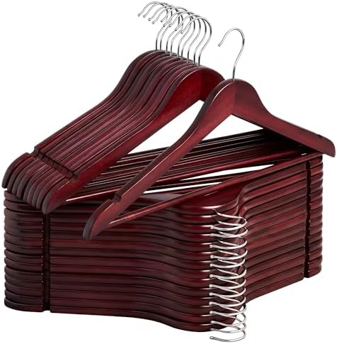 StorageWorks Wooden Coat Hangers, 30 Pack Wood Clothes Hanger for Closet by StorageWorks