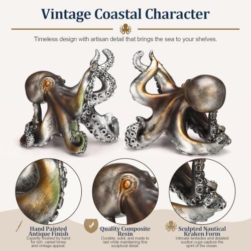 Maitys Decorative Octopus Bookends 6.25 Inch for Shelf Desk Decor - Image 6