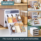 YouCopia SpiceStack,18-Bottle Adjustable Spice Rack Organizer, Pull-Out Seasoning Holder for Kitchen Cabinet and Pantry Storage with 104 Labels and Adjustable Dividers, Speckled White - Image 6