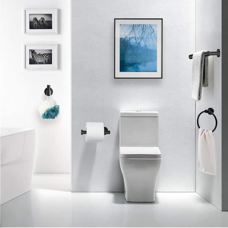 20pcs Bathroom Hardware Set, Matte Black Bathroom Hardware Set, Including 16" Hand Towel Bars, Toilet Paper Holders, Towel Rings, Robe Towel Hooks - Image 7