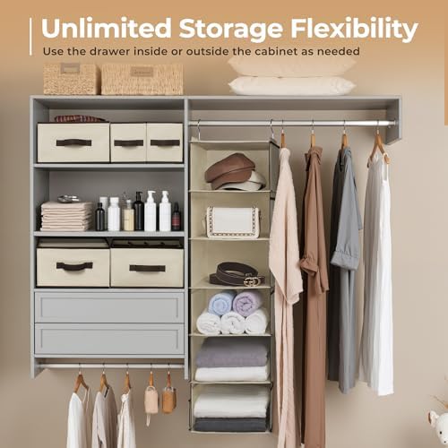 GRANNY SAYS Hanging Closet Organizer, 5 Drawers, 6 Shelves, 6 Pockets - Image 4