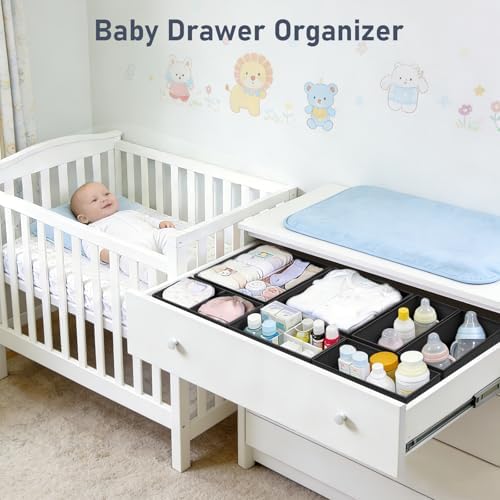 DIMJ Drawer Organizer Clothes- 26 Pack Baby Dresser Organizer for Nursery, Small Fabric Closet Drawer Organizer Bins for Underwears Socks, Foldable Storage Dividers Organization for Bedroom - Image 3