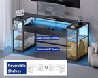 Pamray 58 Inch Gaming Computer Desk with Monitor Stand Drawers and Shelves - Image 4