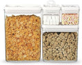 Felli Flip Tite Storage Container with Lid 4" RECTANGULAR Air Tight Ring Flip Top, Stackable Acrylic Canister for Kitchen Counter Pantry, Cereal Granola Pasta Spice, Christmas Gift (4pk, Variety) by Felli