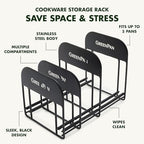 GreenPan Stainless Steel Wire Cookware Storage Rack, 5 Frying Pan Compartments, Countertop or Cabinent Organizer, Minimizes Clutter, Fast Drying, Wipes Clean, Black - Image 4