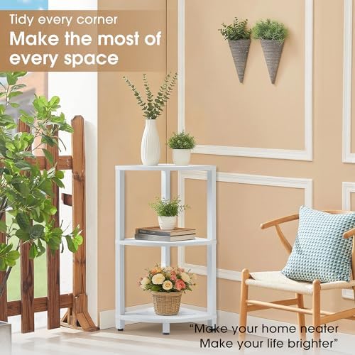 HDPS 3 Tier Floor Standing Corner Shower Caddy Organizer Shelf, Detachable Stool & Foot Rest,Waterproof & Durable Bathroom Shelves Stand Rack with Anti-Slip Feet, Space-Saving Design Storage - Image 7